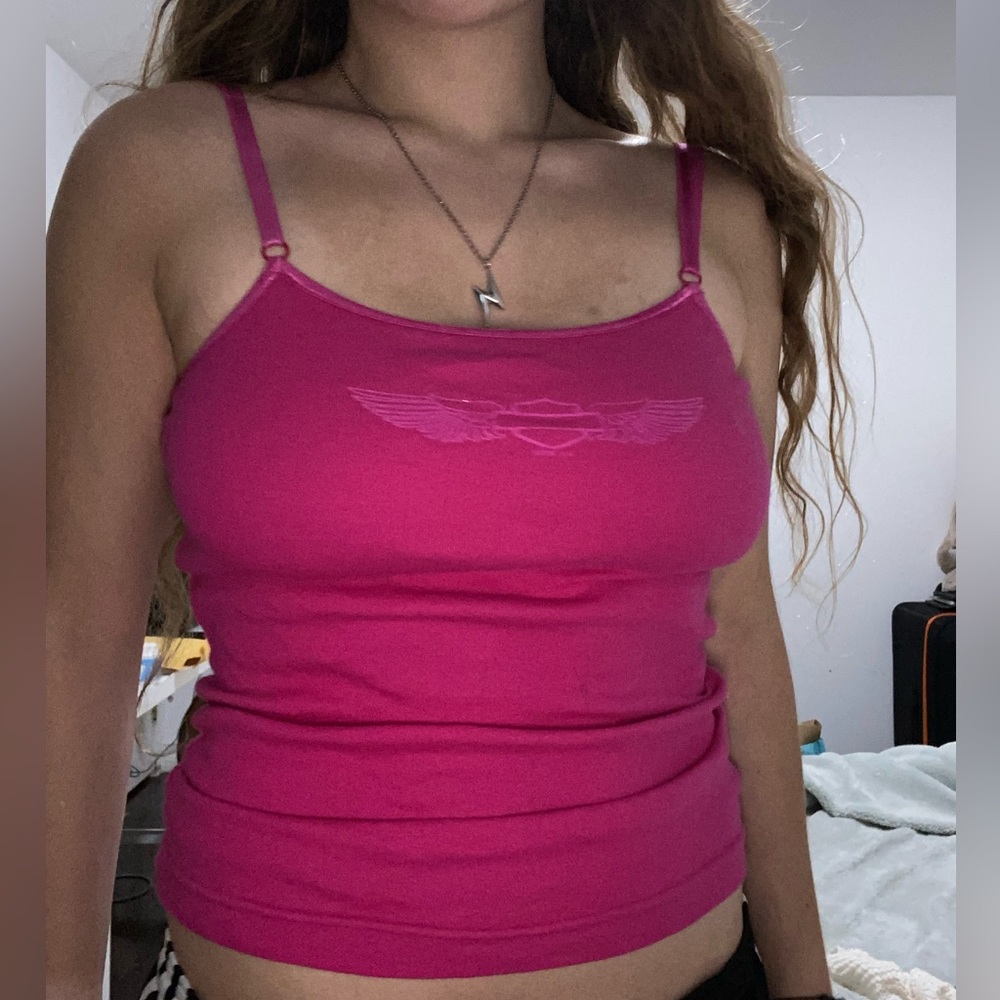 Vintage Harley Davidson pink tank top